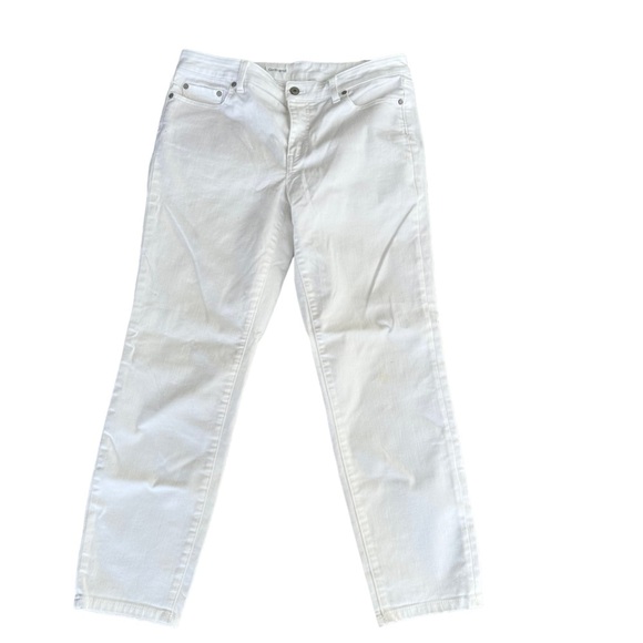 Talbots White Jeans Women's Flawless Girlfriend Size:‎ 8 - Picture 2 of 9